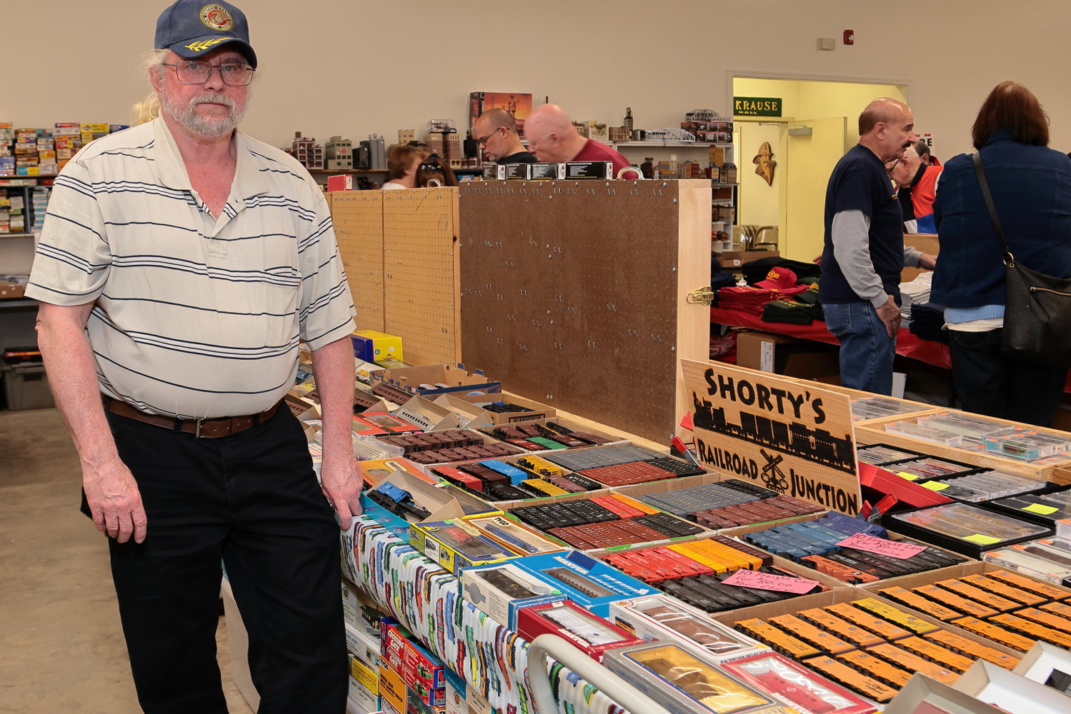 Gary W. “Shorty” Leech Jr. from Millmont, PA, had some of his wares on display. Shorty has been doing shows since 2010 and specializes in HO and N gauge trains. He said he is one of a few that still work with brass repairs, and that he rode a real train to high school.